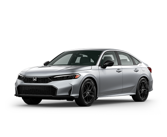 2026 Honda Civic Sport in Solar Silver Metallic — front three-quarter view