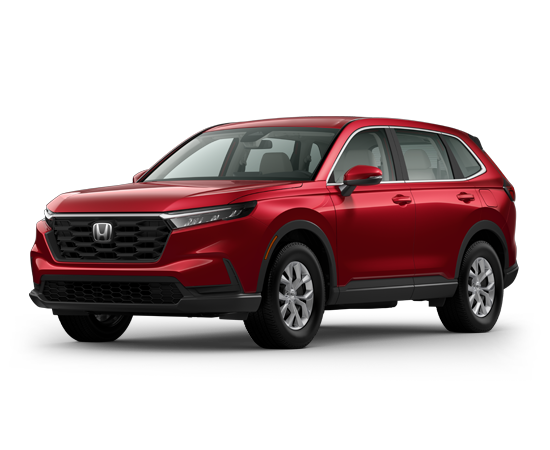 2026 Honda CR-V LX in Radiant Red Metallic — front three-quarter view