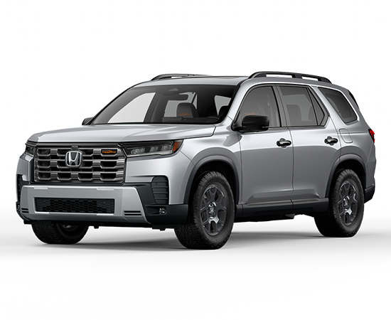 2026 Honda Pilot TrailSport in Solar Silver Metallic — front three-quarter view