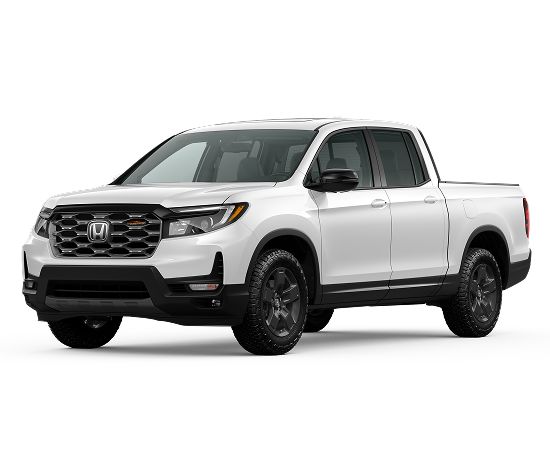 2026 Honda Ridgeline TrailSport in Platinum White Pearl — front three-quarter view