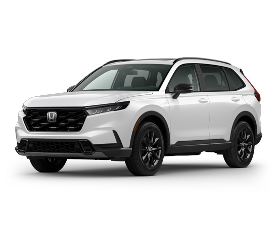 2026 Honda CR-V Hybrid Sport in Platinum White Pearl — front three-quarter view